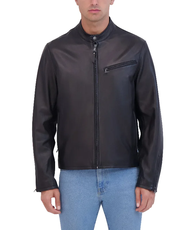 LAMB LEATHER RACER JACKET