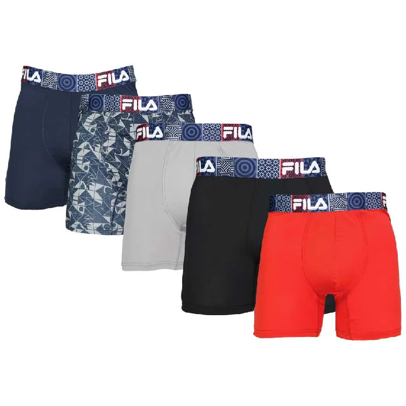 FILA - Men's Special Edition 5 Pack Boxer Brief (FM412BX5PS2 999)