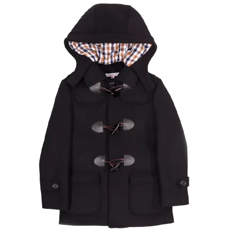 Isaac Mizrahi Boys Black Wool Toggle Coat_ CT004