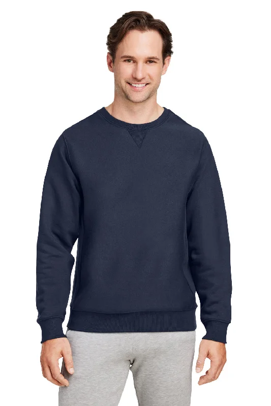 Team 365 Mens Zone HydroSport Water Resistant Crewneck Sweatshirt - Dark Navy Blue