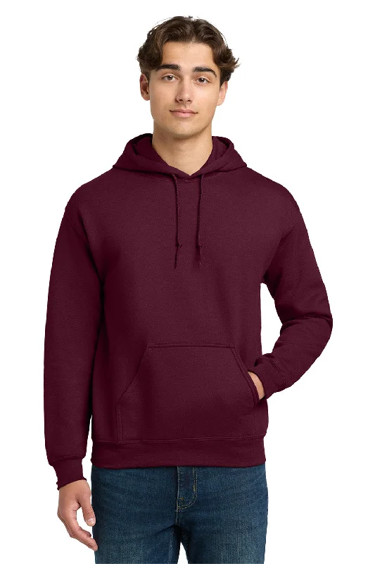 Gildan Mens DryBlend Moisture Wicking Hooded Sweatshirt Hoodie w/ Pouch Pocket - Maroon