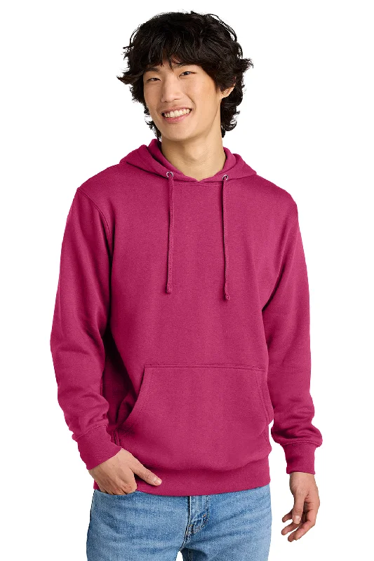 District Mens Very Important Fleece Hooded Sweatshirt Hoodie w/ Pouch Pocket - Dark Fuchsia Pink