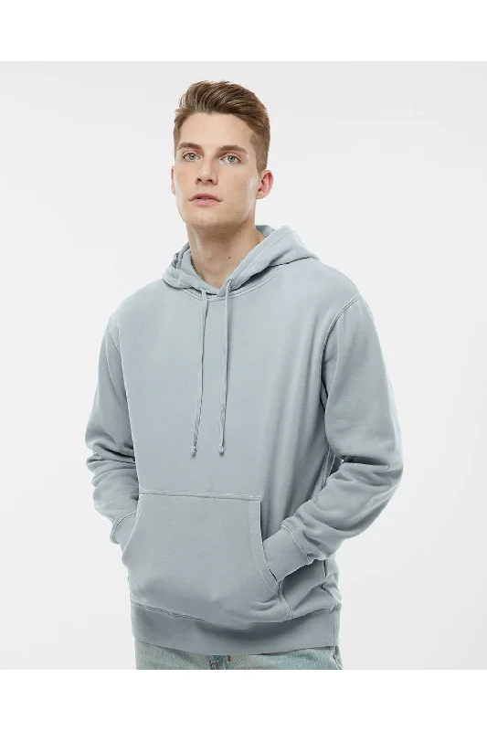 Independent Trading Co. Mens Pigment Dyed Hooded Sweatshirt Hoodie w/ Pouch Pocket - Sage Green