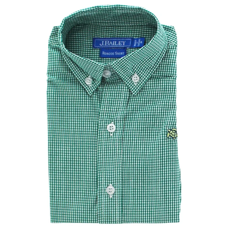 Button Down, Green Microcheck