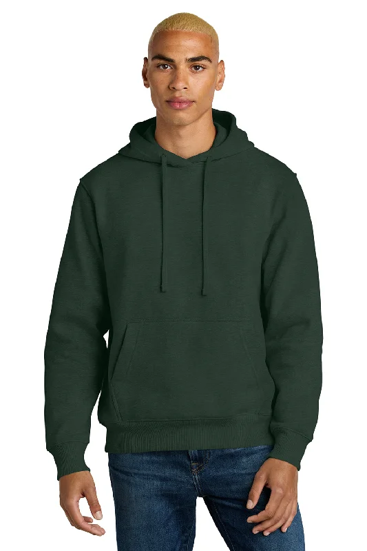 District Mens V.I.T. Heavyweight Fleece Hooded Sweatshirt Hoodie w/ Pouch Pocket - Forest Green