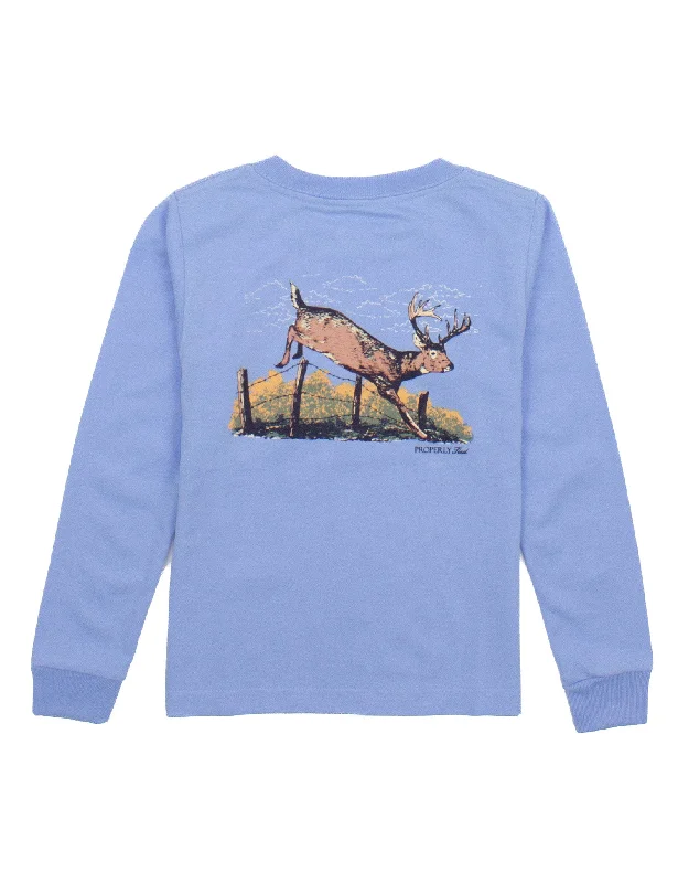 Jumping Buck LS T-Shirt Light Blue