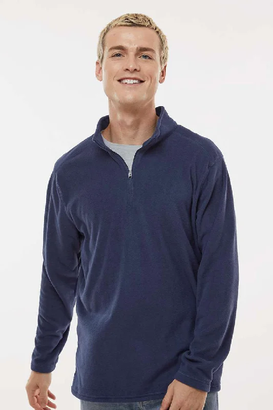 Augusta Sportswear Mens Eco Revive Micro Lite Fleece 1/4 Zip Sweatshirt - Navy Blue