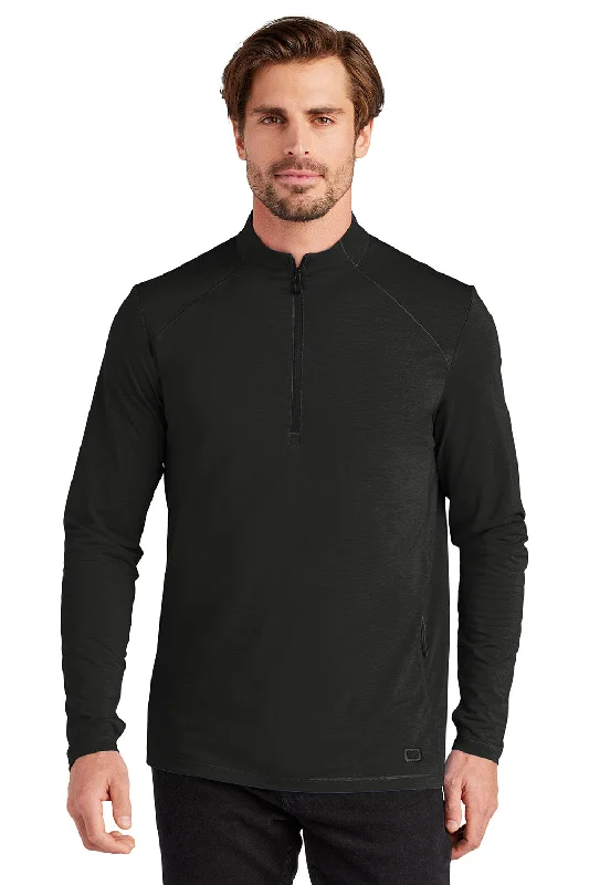 Ogio Mens Motion Moisture Wicking 1/4 Zip Sweatshirt w/ Pocket - Blacktop - New