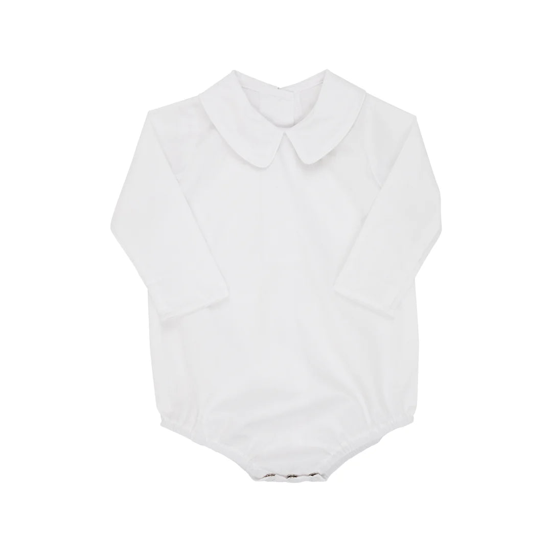 Peter Pan Collar Shirt & Onesie (Long Sleeve Woven) Worth Avenue White