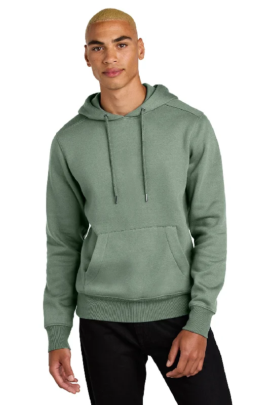 District Mens Perfect Weight Fleece Hooded Sweatshirt Hoodie w/ Pouch Pocket - Laurel Green