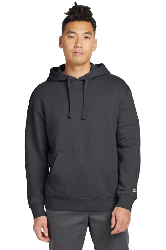 New Era Mens Heritage Fleece Hooded Sweatshirt Hoodie w/ Pouch Pocket - Graphite Grey - New