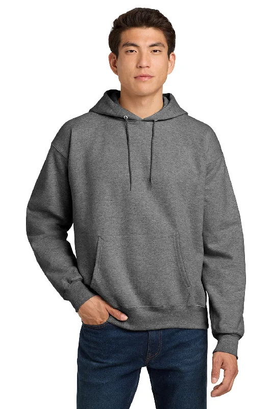 Hanes Mens Ultimate Cotton PrintPro XP Pill Resistant Hooded Sweatshirt Hoodie w/ Pouch Pocket - Light Steel Grey