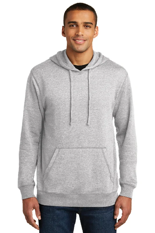 District Mens Fleece Hooded Sweatshirt Hoodie w/ Pouch Pocket - Heather Grey