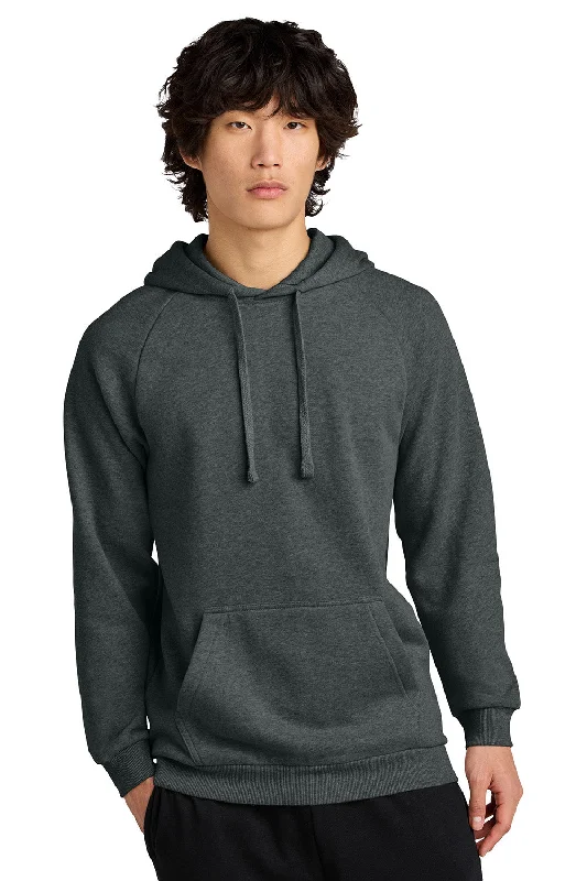 District Mens Cloud Fleece Hooded Sweatshirt Hoodie w/ Pouch Pocket - Heather Flint Blue - New