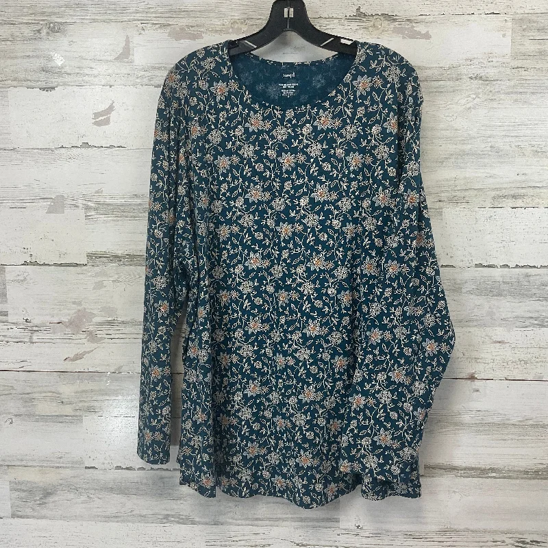 Top Long Sleeve By Pure Jill In Green, Size: 3x