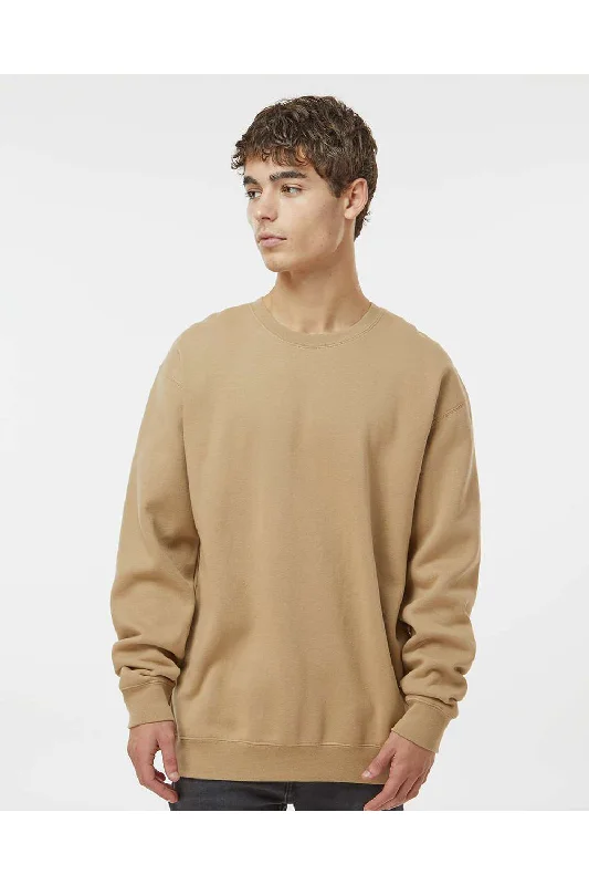 Independent Trading Co. Mens Crewneck Sweatshirt - Sandstone Brown