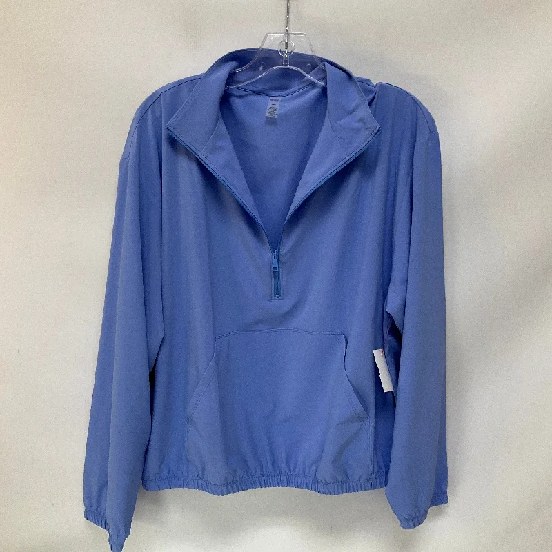 Athletic Top Long Sleeve Collar By Beyond Yoga In Blue, Size: S