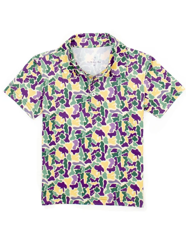 Boys Inlet Polo Mardi Gras Camo