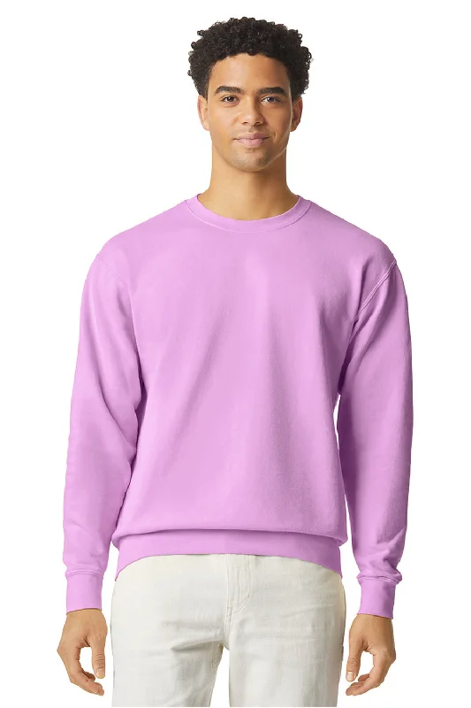 Comfort Colors Mens Garment Dyed Fleece Crewneck Sweatshirt - Neon Violet Purple