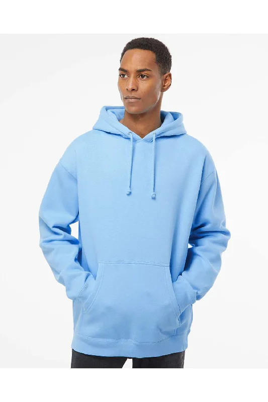 Independent Trading Co. Mens Hooded Sweatshirt Hoodie w/ Pouch Pocket - Aqua Blue