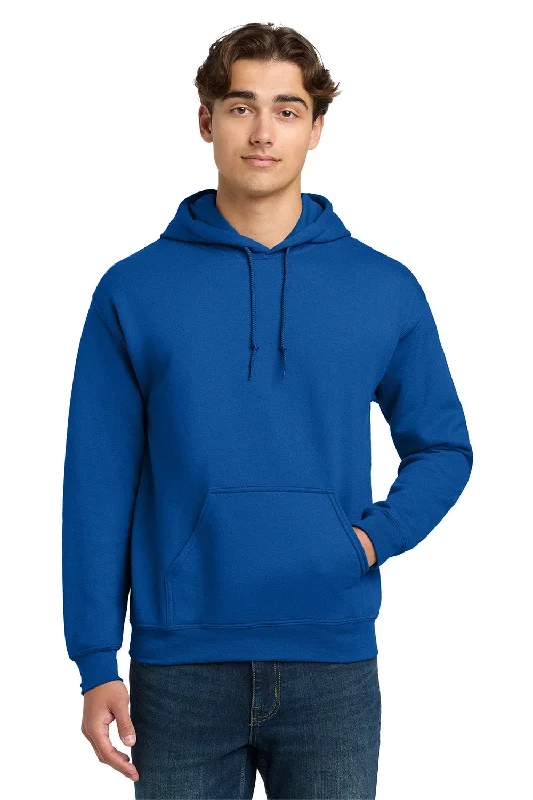 Gildan Mens DryBlend Moisture Wicking Hooded Sweatshirt Hoodie w/ Pouch Pocket - Royal Blue