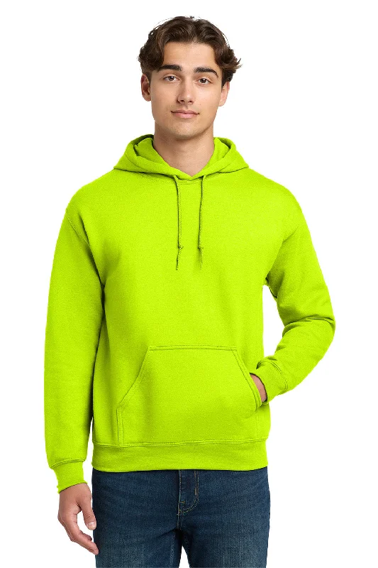 Gildan Mens DryBlend Moisture Wicking Hooded Sweatshirt Hoodie w/ Pouch Pocket - Safety Green