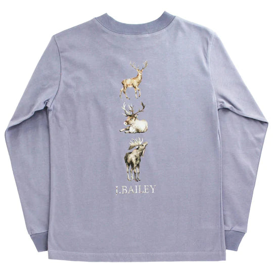 L/S Logo Tee, Deer/Smoke