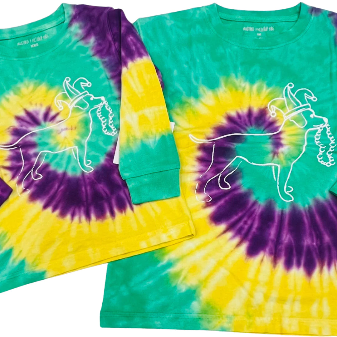 Mardi Gras Jester Dog Tiedye