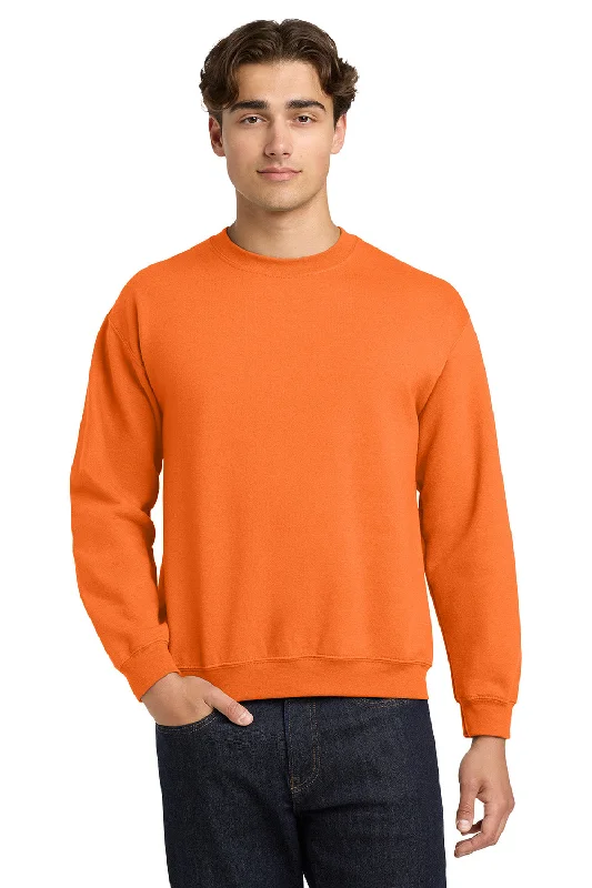 Gildan Mens Pill Resistant Fleece Crewneck Sweatshirt - Safety Orange