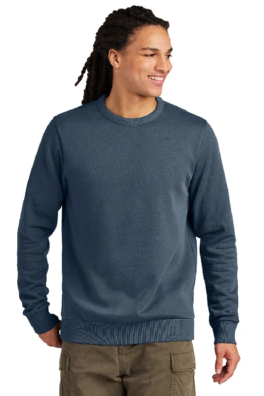 District Mens District Wash Fleece Crewneck Sweatshirt - True Navy Blue - New