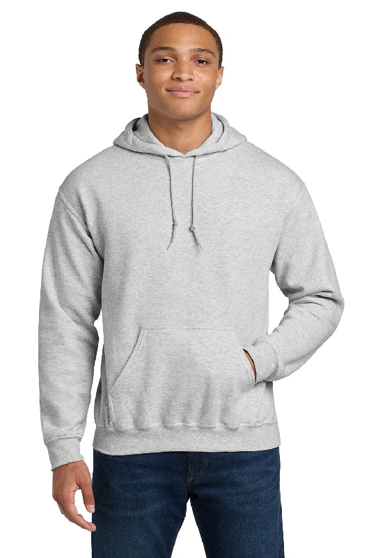 Gildan Mens Pill Resistant Hooded Sweatshirt Hoodie w/ Pouch Pocket - Ash Grey