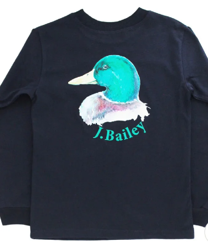 L/S Logo Tee, Duck/Navy