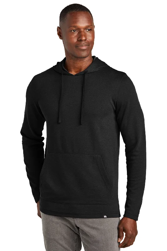 TravisMathew Mens Coveside Wrinkle Resistant Hooded Sweatshirt Hoodie w/ Pouch Pocket - Black - New