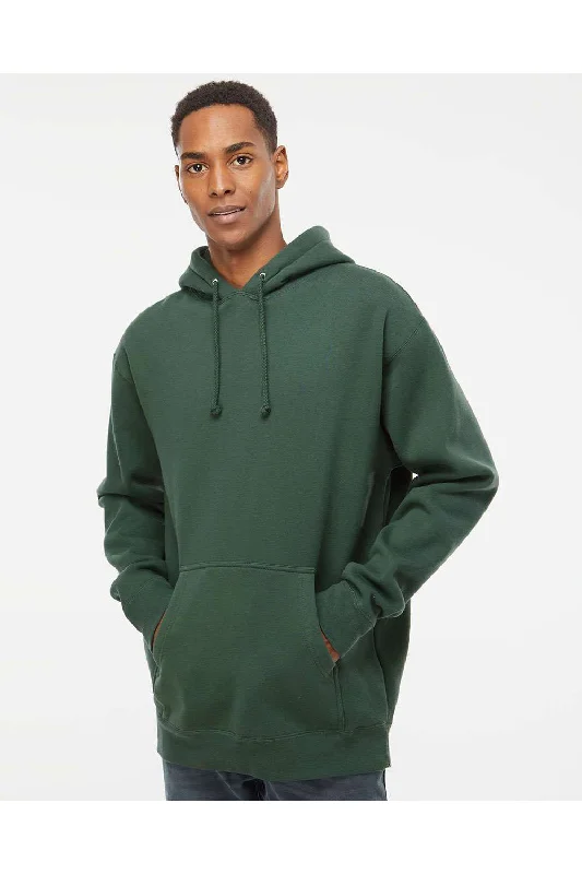 Independent Trading Co. Mens Hooded Sweatshirt Hoodie w/ Pouch Pocket - Alpine Green