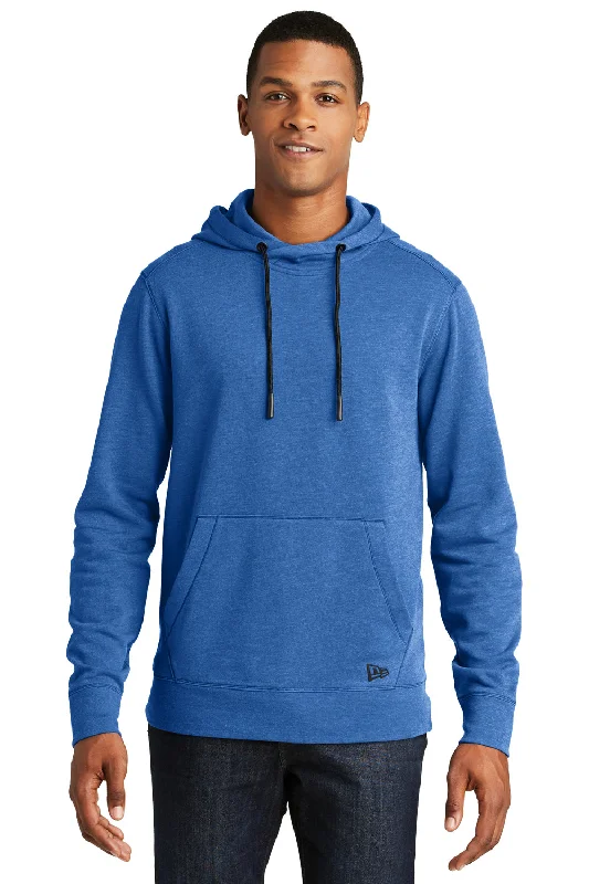 New Era Mens Fleece Hooded Sweatshirt Hoodie w/ Pouch Pocket - Heather Royal Blue