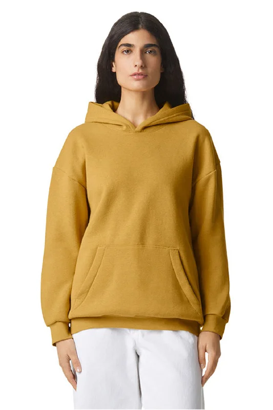 American Apparel Mens ReFlex Fleece Hooded Sweatshirt Hoodie w/ Pouch Pocket - Mustard