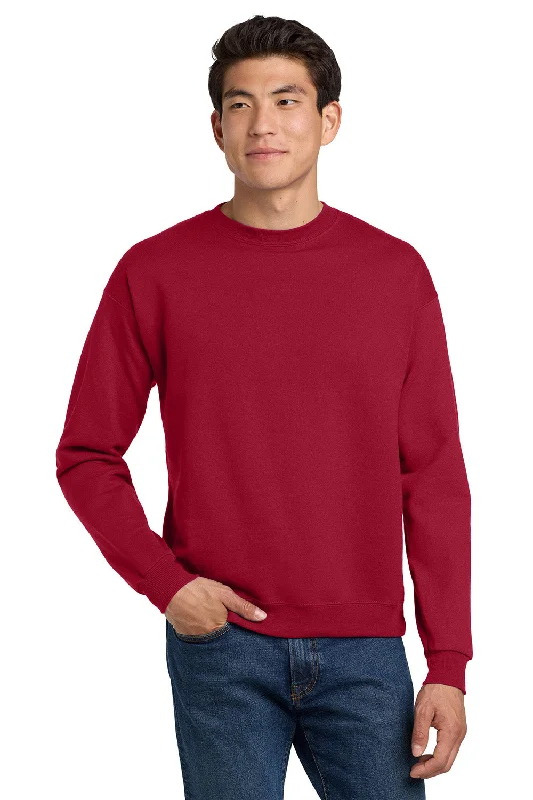 Hanes Mens EcoSmart Print Pro XP Pill Resistant Fleece Crewneck Sweatshirt - Deep Red