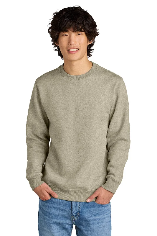 District Mens Perfect Weight Fleece Crewneck Sweatshirt - Heather Latte - New