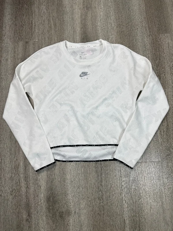 Athletic Top Long Sleeve Crewneck By Nike Apparel In White, Size: S