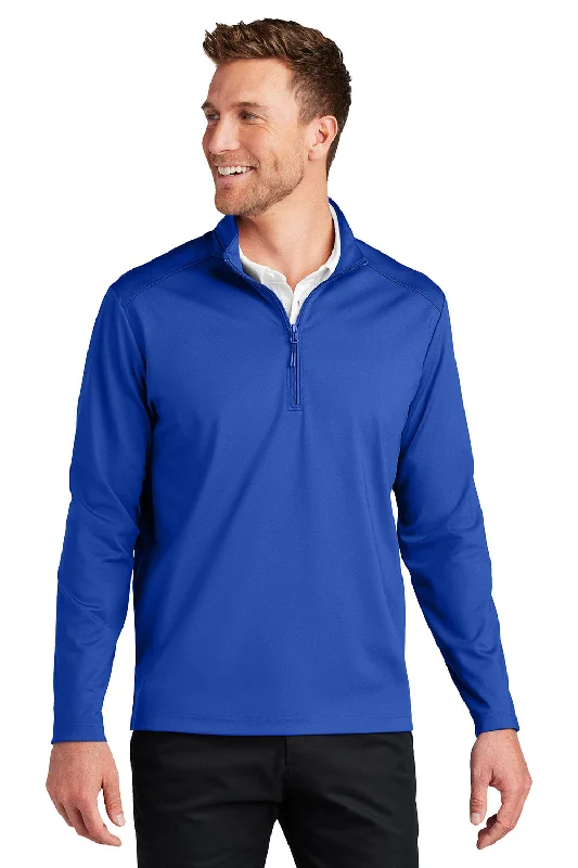 Port Authority Mens C-FREE Double Knit Moisture Wicking 1/4 Zip Sweatshirt - True Royal Blue - New