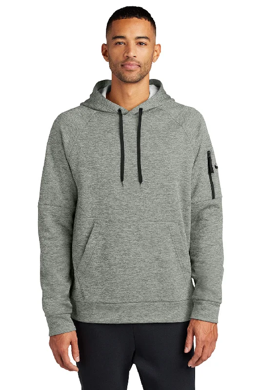 Nike Mens Therma-Fit Fleece Hooded Sweatshirt Hoodie w/ Pouch Pocket - Heather Dark Grey - New