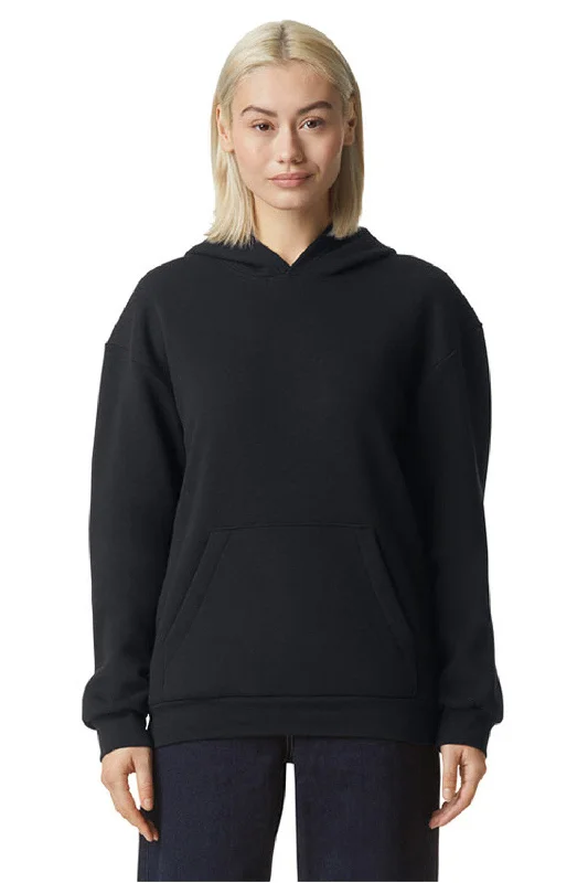 American Apparel Mens ReFlex Fleece Hooded Sweatshirt Hoodie w/ Pouch Pocket - Black