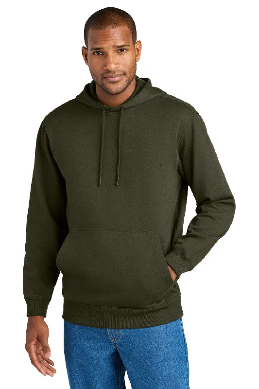 CornerStone Mens Tough Fleece Hooded Sweatshirt Hoodie w/ Pouch Pocket - Tundra Green - New