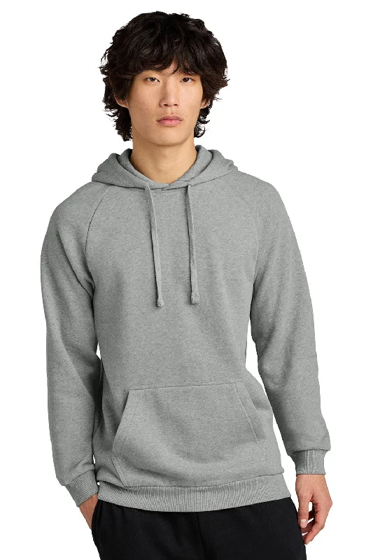 District Mens Cloud Fleece Hooded Sweatshirt Hoodie w/ Pouch Pocket - Heather Steel Grey - New