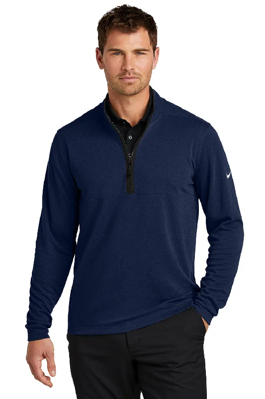 Nike Mens Textured 1/4 Zip Sweatshirt - College Navy Blue - New