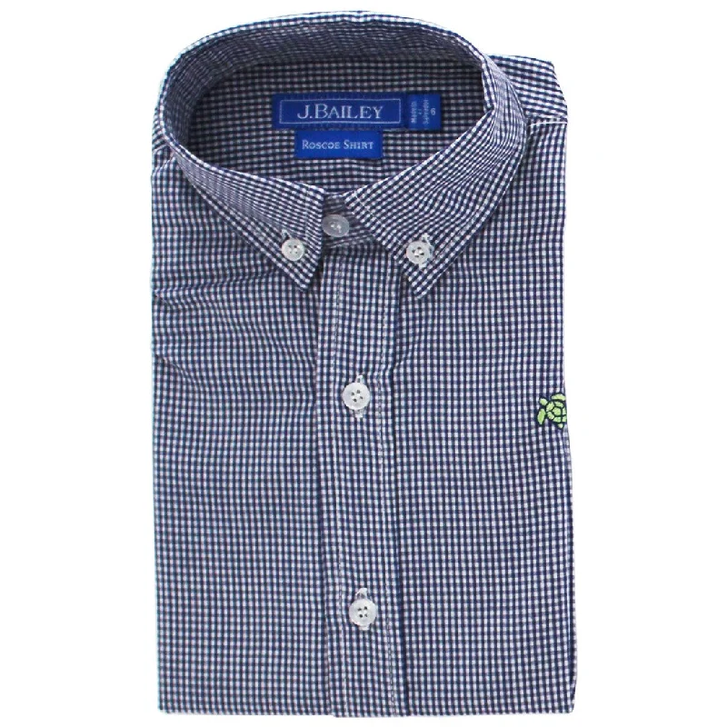 Button Down, Navy Microcheck