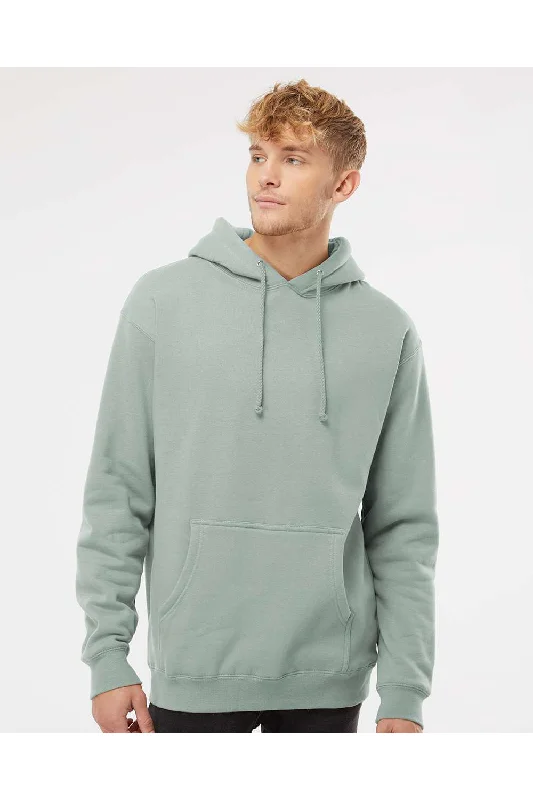 Independent Trading Co. Mens Hooded Sweatshirt Hoodie w/ Pouch Pocket - Dusty Sage Green