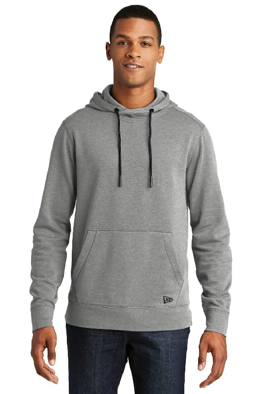 New Era Mens Fleece Hooded Sweatshirt Hoodie w/ Pouch Pocket - Heather Shadow Grey