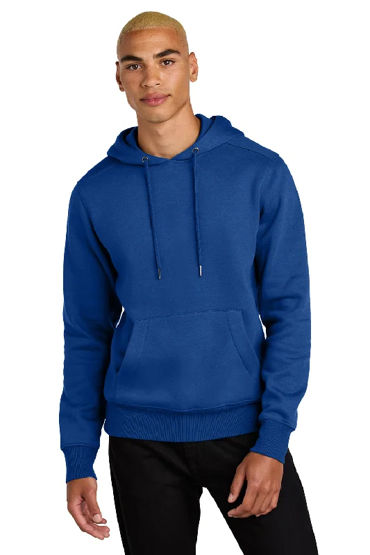 District Mens Perfect Weight Fleece Hooded Sweatshirt Hoodie w/ Pouch Pocket - Deep Royal Blue