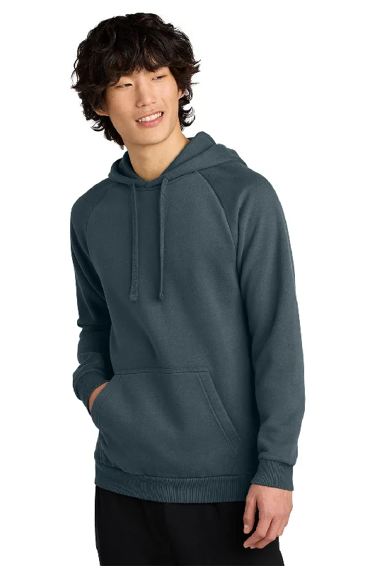 District Mens Cloud Fleece Hooded Sweatshirt Hoodie w/ Pouch Pocket - Deep Steel Blue - New